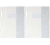Calligraphe 73000AMZC Un Protège-Cahier Cristalux Incolore - 17x22 cm - 22/100ème avec Porte-Étiquette - PVC Transparent Lisse (Lot de 2)