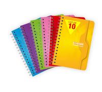 Calligraphe 74Cpack Un Lot de10 Carnets à spirale (une Marque de Clairefontaine) - 9x14 cm - 100 Pages Petits Carreaux 70 g - Couvertures Carte Recy Vernie - Couleurs Assorties Aléatoires