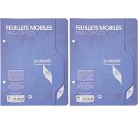Calligraphe 751C Un Paquet de Feuillets Mobiles Perforés sous Film (une Marque de Clairefontaine) - 17x22 cm - 100 Pages Grands Carreaux - Papier 90 g (Lot de 2)