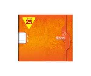 Calligraphe 7705Cpack Un Lot de 25 Cahiers Maternelle Orange (une Marque de Clairefontaine) - 17x14,7 cm - 24 Pages Double Ligne 5 mm - Papier 70 g - Couvertures Carte Offset