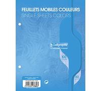 Calligraphe 7882C Un Paquet de Feuillets Mobiles Perforés Bleus sous Film (une Marque de Clairefontaine) - 17x22 cm - 100 Pages Grands Carreaux - Papier 80 g