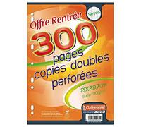 Copies doubles perforées - Calligraphe - 21x29,7 cm - 300 pages - 90g - Blanc