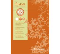 Calligraphe Bloc notes agrafé Forever A4 21 x 29,7 cm - 70g - Papier recyclé & certifié - Petits carreaux 5x5 - 200 pages