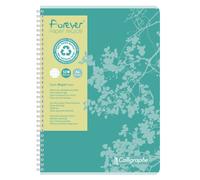 Cahier recyclé spirale Clairefontaine Forever - A4 21 x 29,7 cm - petits carreaux - 100 pages