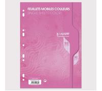 CALLIGRAPHE Feuilles simples couleur Rose perforées - 210 x 297 mm - 100 pages - Seyes papier Vélin Surfin 80 g avec encart