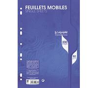 CALLIGRAPHE Feuillets mobiles s/film 21x29,7 200p Q.5x5 80g