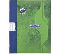 Calligraphe Gamme 7000, Un Cahier piqué brouillon 17x22 cm 48 pages grands carreaux 56g 100% recyclé