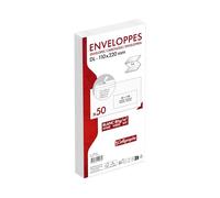 Calligraphe (gamme correspondance Clairefontaine) 10965C - Paquet de 50 Enveloppes Blanches DL-110x220mm - Auto-Adhésives - 80g/m² - Fenêtre Papier Cristal 45x100 (position 20/20)