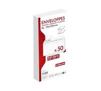 Calligraphe (gamme correspondance Clairefontaine) 5965C - Paquet de 50 Enveloppes Blanches DL-110x220mm - Auto-Adhésives - 80g/m²