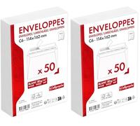 Calligraphe (gamme correspondance Clairefontaine) 5966C - Paquet de 50 Enveloppes Blanches C6-114x162mm - Auto-Adhésives - 80g/m² (Lot de 2)