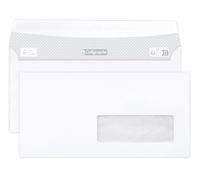 Calligraphe (gamme correspondance Clairefontaine) 693C - Boite de 500 Enveloppes Blanches DL-110x220mm -Auto-Adhésives - 80g/m² - Fenêtre Papier Cristal 35x100 (position 20/20)