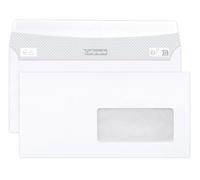 Calligraphe (gamme correspondance Clairefontaine) 694C - Boite de 500 Enveloppes Blanches DL-110x220mm - Auto-Adhésives - 80g/m² - Fenêtre Papier Cristal 45x100 (position 20/20)