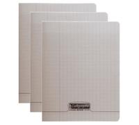 Calligraphe Lot de 3 Cahiers piqué POLYPRO 17x22 cm 48 p séyès 90g Gris