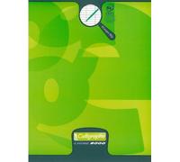 Cahier d'écriture piqué 8000 CARTE 17x22 cm 32 pages grands carreaux 3 mm agrandis 12x12 mm 90 g - Vert anis