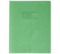 Protège-cahiers grain cuir PVC 22/100ème 17x22 cm - Vert clair