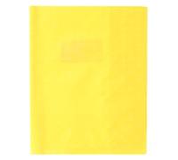 Protège-cahiers grain losange PVC 18/100ème avec porte-étiquette 17x22 cm - Jaune