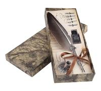 Calligraphie anglaise plume plume plume stylo écriture ensemble de papeterie boîte-cadeau avec 5 pointes- noir