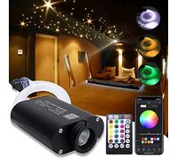 Callsky LED Fibre Optique Star Plafonniers Kit 16W, RGBW Kit de plafonnier étoile, APP/Télécommande, Activation de la musique, 450 pièces*0.75mm*3m, pour chambre à coucher, salle de bain