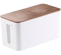 Callstel Boîte de rangement pour multiprise - Aspect bois de noyer - 23 cm