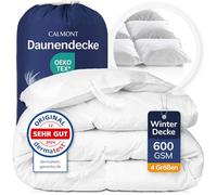 CALMONT Couette en Duvet - 135 x 200 cm - 100% Plumes et Duvet Extra Doux - Testé par des spécialistes pour Les Personnes souffrant d'allergies (240x220 cm, Couverture d'hiver Chaude)