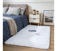 Calore Tapis de Salon Tapis pour Chambre Tapis Shaggy Tapis Moderne Interieur Tapis de Sol Shaggy Confortable (Blanc, 80 x 120 cm)