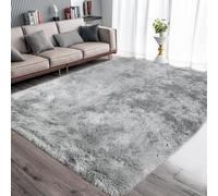 Calore Tapis de Salon Tapis Shaggy Tapis Chambre Tapis Moderne Interieur Confortable Maison Tapis de Sol (gris blanc, 120 x 160 cm)