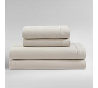 Calvin Klein - Draps de lit pour Grand lit, Parure de lit décontractée en Percale de Coton lavé avec taies d'oreiller Assorties, Poches Profondes, certifiée Oeko-TEX (Percale délavée, Beige Clair