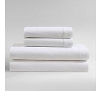 Calvin Klein - Draps de lit pour Grand lit, Parure de lit décontractée en Percale de Coton lavé avec taies d'oreiller Assorties, Poches Profondes, certifiée Oeko-TEX (Percale délavée Blanche, Grand