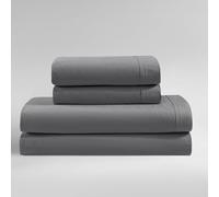 Calvin Klein - Draps de lit pour grand lit, parure de lit décontractée en percale de coton lavé avec taies d'oreiller assorties, poches profondes, certifiée Oeko-TEX (percale lavée graphite, grand lit