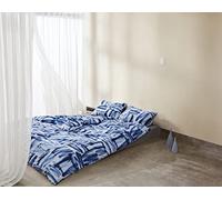 Calvin Klein Ensemble de Housse de Couette Peinte, 155 x 220 cm+80 x 80 cm, Bleu