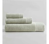 Calvin Klein Lot de 3 Serviettes de Bain, Douces et absorbantes, Construction zéro Torsion (Aloe uni entrelacé)