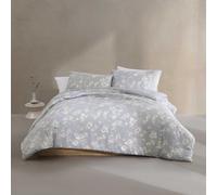 Calvin Klein - Parure de lit en Coton Super Doux avec taies d'oreiller Assorties, décoration d'intérieur Florale, certifiée Oeko-Tex (Motif Floral Gris, très Grand lit)