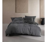 Calvin Klein - Parure de lit King Size luxueusement Douce, Parure de lit Moderne en Jersey de Coton mélangé (Gris métallisé chiné, très Grand lit)