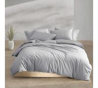 Calvin Klein - Parure de lit pour Grand lit, literie en Percale de Coton délavé, décoration d'intérieur luxueusement Douce (Percale délavée, Bleu Acier, Grand lit)