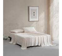 Calvin Klein - Parure de lit pour très Grand lit, draps Nets et sur Mesure avec Un mélange de Coton naturellement Doux au Toucher léger, draps de lit avec taies d'oreiller et Drap-Housse Assortis