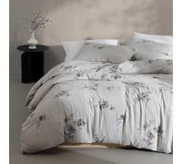Calvin Klein - Queen Duvet Cover Set, Soft Cotton Bedding, Floral Home Decor (Aquarelle Floral Grey, Queen)