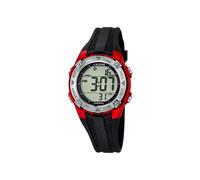 Calypso Montre Enfant Digitale - Caoutchouc Noir - Étanche 10 ATM - Date Calendrier Chronographe Double Horaire Lumière Alarme 12/24h - K5685/6