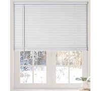 Calyx Interiors Mini Stores Blancs sans Fil filtrant la lumière de 2,5 cm (l x H) pour fenêtre de Maison, Stores horizontaux en Vinyle pour fenêtres d'intérieur