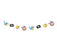 CAM ET Leon - Accessoires Décoration d’Anniversaire Enfant - Thème Pirates - Assiettes, Gobelets, Serviettes, Confettis, Sachets, Cartes d’Invitation (Guirlande - 3,6 m)