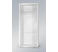 Cama armoire SAMBA blanc/blanc brillant, Blanc, Armoire, 1 étagère, 2 portes, Blanc, Panneau de particules