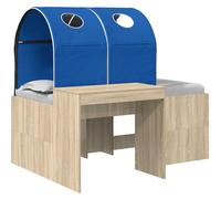Cama avec tunnel, lot de 3 pièces. Bois de chêne "Artisan" et couleur bleu