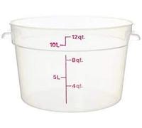 Cambro Camware Bundle Boîtes de conservation rondes translucides pour aliments avec couvercles et grattoir inclus 5,7 et 10,7 l