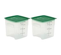 Cambro Lot de 2 boîtes de conservation alimentaire sans BPA de 4 l avec couvercle - en série Opaque FreshPro - Idéal pour l'organisation du garde-manger et du réfrigérateur, la cuisson et le mélange