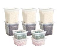 Cambro Lot de 20 boîtes de conservation alimentaire avec couvercles - Translucides (passent au micro-ondes et sans BPA) - 40,6 et 947,2 g (onces)