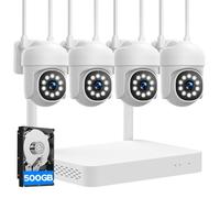 CAMCAMP Caméra de Surveillance WiFi Extérieure sans fil Kit 2MP Audio Bidirectionnel NVR Enregistrement 4 Caméras Vision Nocture