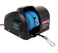 Camco TRAC-Outdoor Products Fisherman 25-G3 Treuil d'ancrage électrique - Ancrages jusqu'à 11,3 kg - Comprend Une Corde d'ancrage pré-enroulée de 30,5 m avec Utilisation (69002), Noir