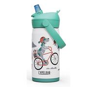 Camelbak - Bouteille pour enfant Thrive Flip Straw, en acier inoxydable isotherme, Bouteille, Chiens à Vélo, 350 ml