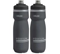 CamelBak PODIUM CHILL 620ml - bouteille de vélo - bouchon auto-fermant - étanche - nettoyage facile - ajustement optimal au porte-bidon - Black, taille: OS (Lot de 2)