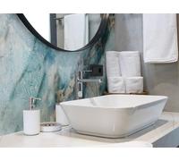 CAMELEO Crédence cuisine adhésive vinyle, effet marbre bleu, 200 x 40 cm - Convient aussi comme adhésif décoratif pour meuble - résistant et imperméable