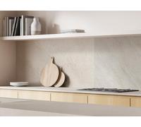 CAMELEO Crédence cuisine adhésive vinyle imitation grès beige, 200 x 40 cm - Convient aussi comme adhésif décoratif pour meuble - résistant et imperméable